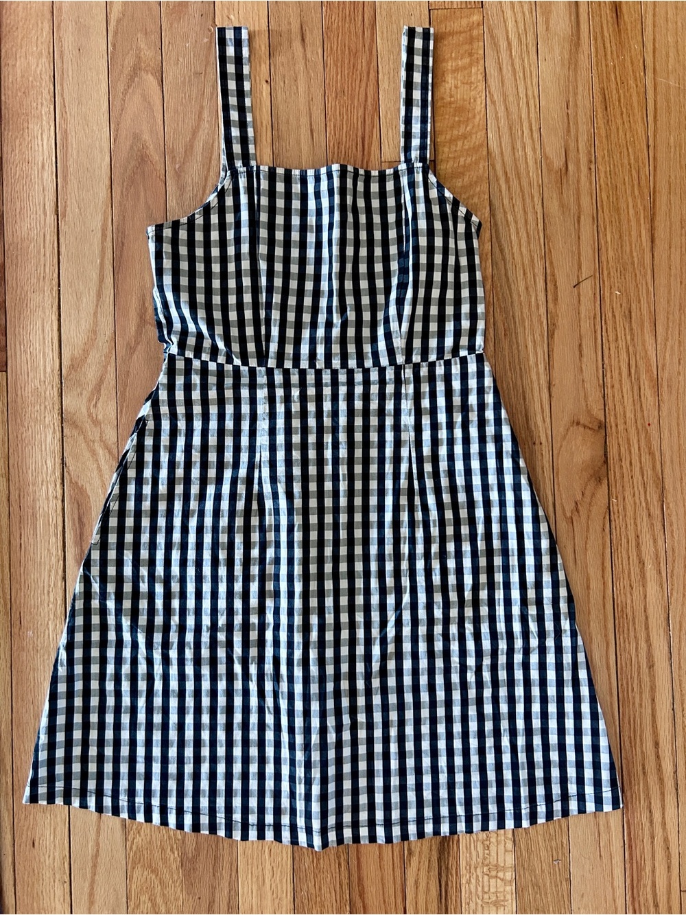 Gingham Square Neck Sundress in Navy and White - Picture 2 of 9